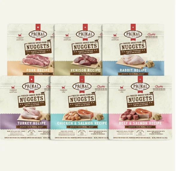 Primal freeze-dried raw cat food