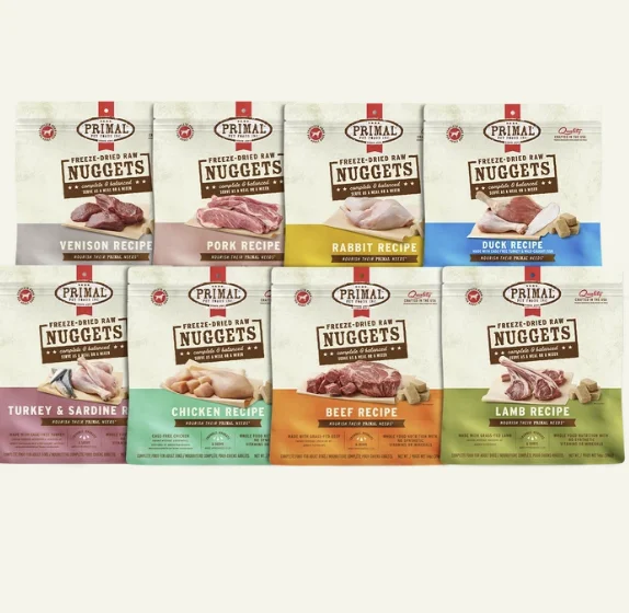 Primal freeze-dried raw dog food